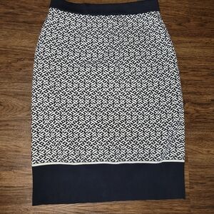 Tommy Hilfiger Black and White Geometric Pencil Skirt